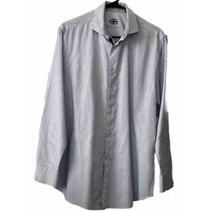 Michelson London Shirt Men’s Medium Long Sleeve Blue Striped EUC